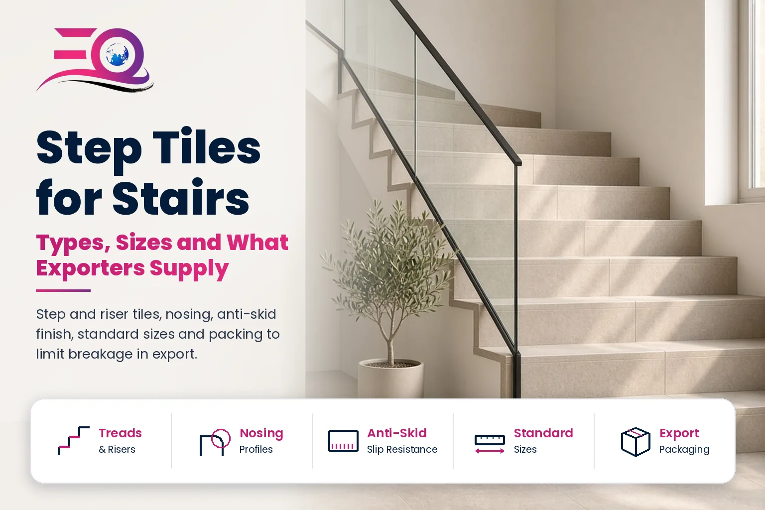 Step Tiles for Stairs: Types, Sizes & Export Options